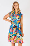 Solana Tiered Dress - Melon & Ocean