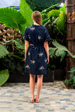 Palm Shirt Dress - Navy