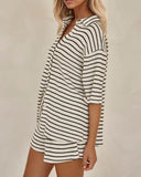 Polly Striped Set - Beige/Black