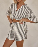 Polly Striped Set - Beige/Black