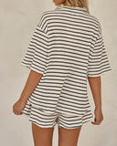 Polly Striped Set - Beige/Black