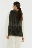 Riya Fur Gilet - Evergreen