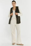 Riya Fur Gilet - Evergreen