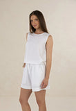 Tide Short - Peony & White