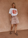 Tipo Wave Denim Skirt - Rusty Red