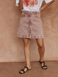 Tipo Wave Denim Skirt - Rusty Red