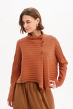 Cowl Neck Button Knit - Amberstone