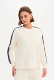 Stripe Sleeve Sweat - Cream/Navy & Navy/Cream