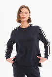 Stripe Sleeve Sweat - Cream/Navy & Navy/Cream