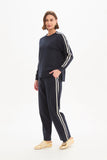 Stripe Sleeve Sweat - Cream/Navy & Navy/Cream