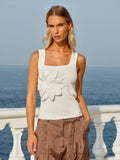 Ingrid Applique Tank - White & Black