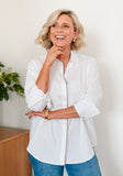 Diamonte Shirt - White & Slate