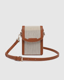 Yoko Canvas Phone Bag - Tan & Black