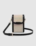 Yoko Canvas Phone Bag - Tan & Black