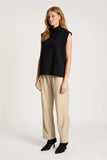 Zala Knit Vest - Black & Mahogany