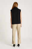 Zala Knit Vest - Black & Mahogany