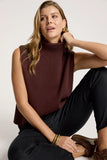 Zala Knit Vest - Black & Mahogany